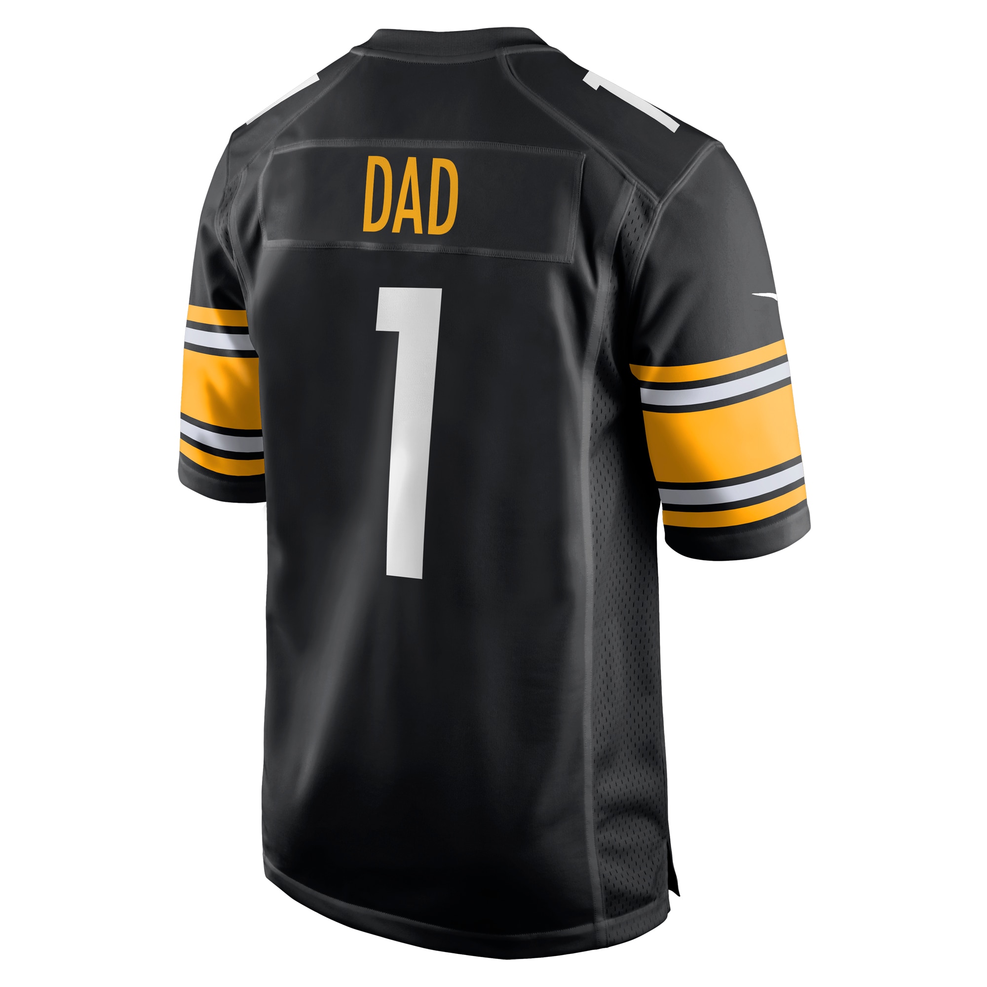 Men's Pittsburgh Steelers Number 1 Dad Black Game Jersey