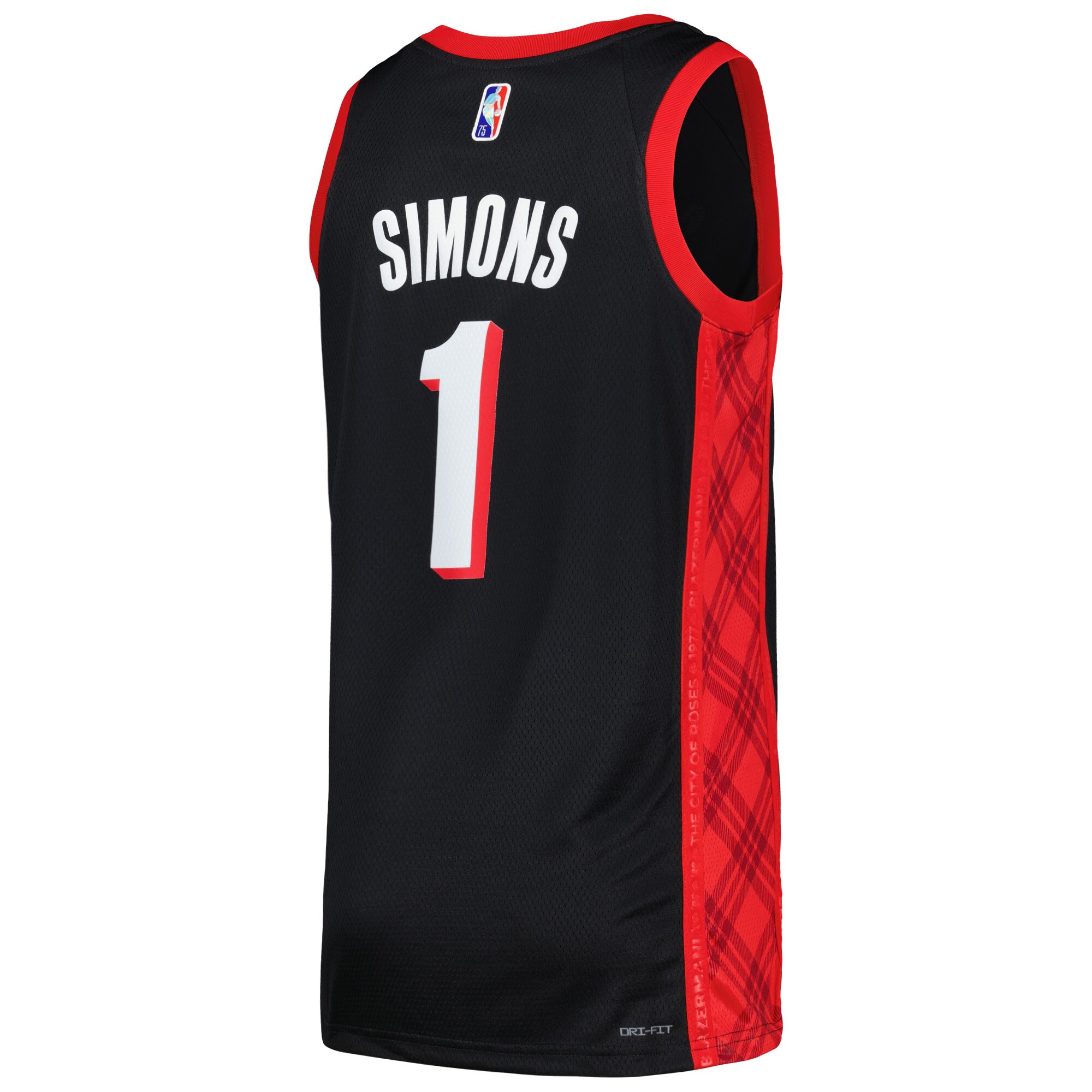 Men's Portland Trail Blazers Anfernee Simons Black Swingman Jersey - City Edition