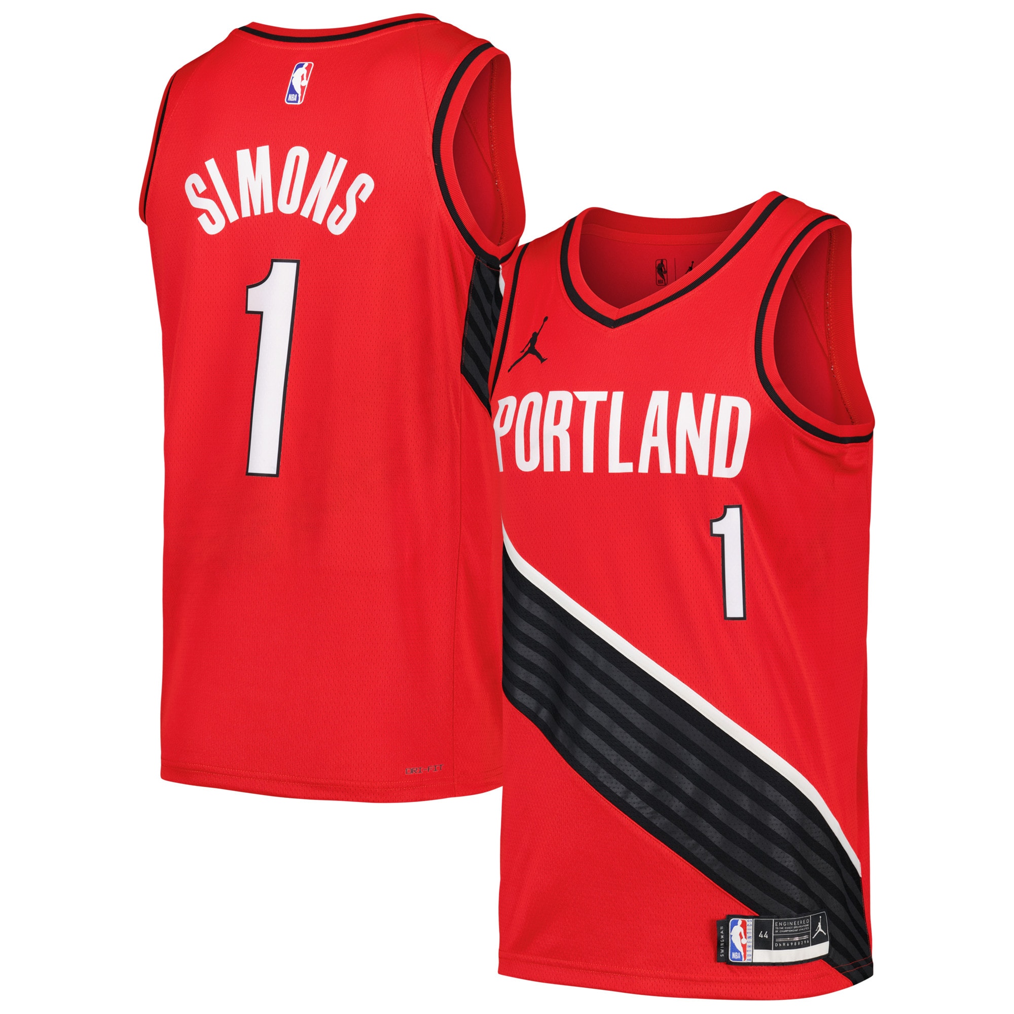 Men's Portland Trail Blazers Anfernee Simons Red Swingman Jersey - Statement Edition