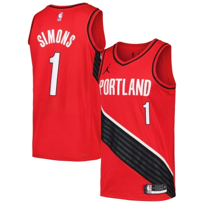Men's Portland Trail Blazers Anfernee Simons Red Swingman Jersey - Statement Edition 01
