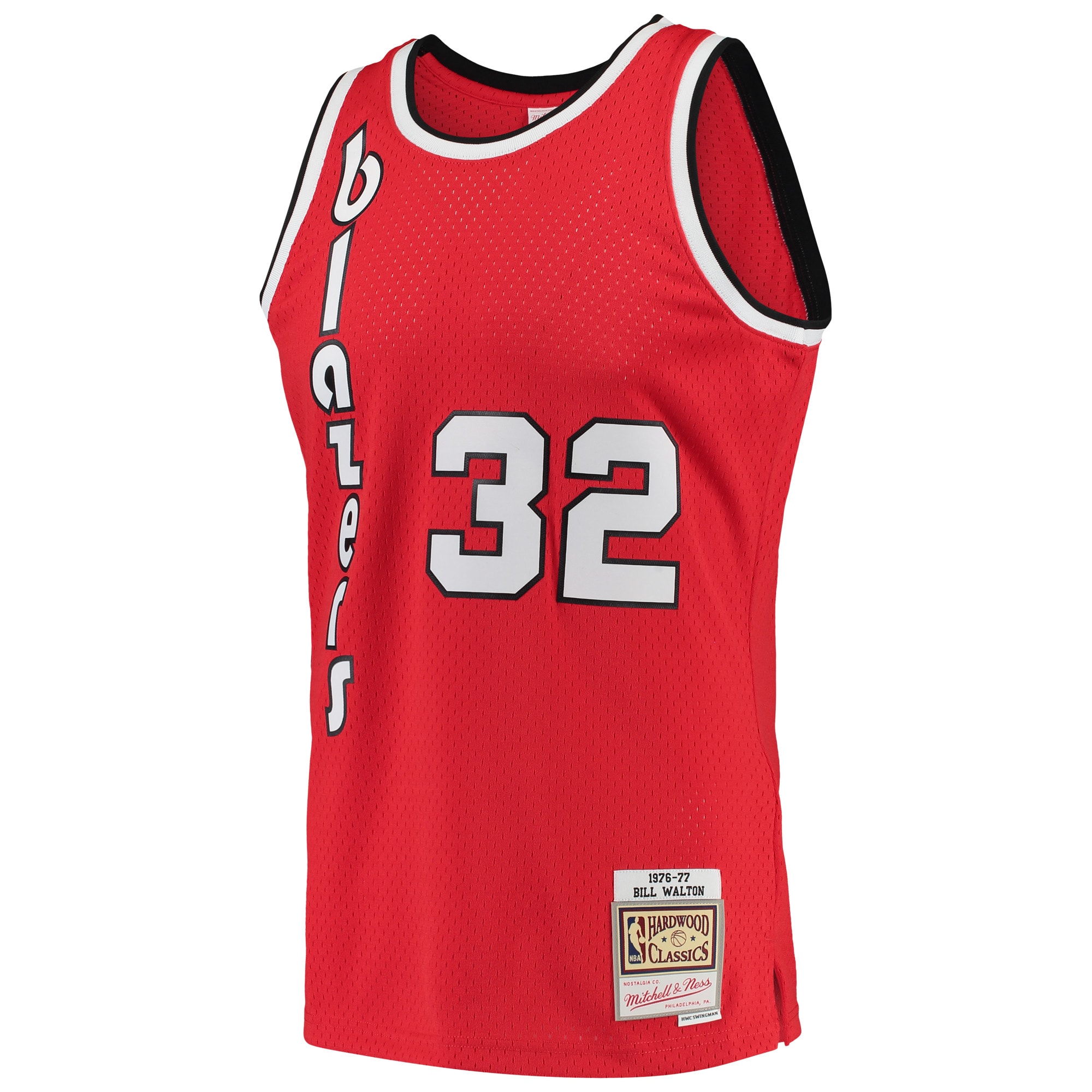 Men's Portland Trail Blazers Bill Walton Red 1976/77 Hardwood Classics Swingman Jersey