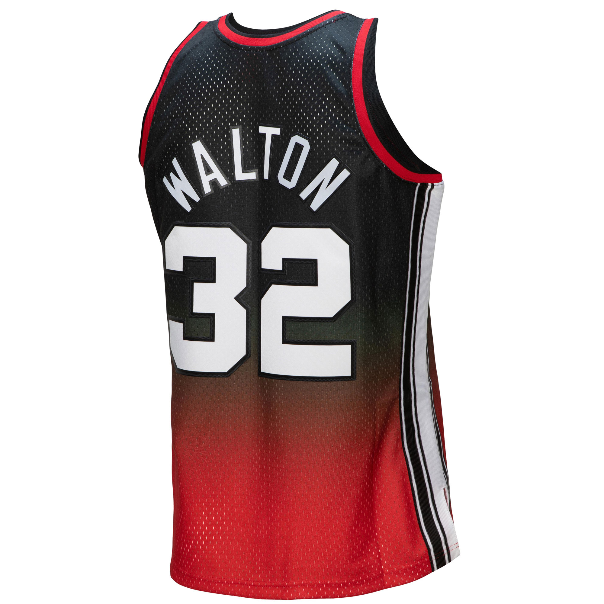 Men's Portland Trail Blazers Bill Walton Red/Black 1976/77 Hardwood Classics Fadeaway Swingman Jersey