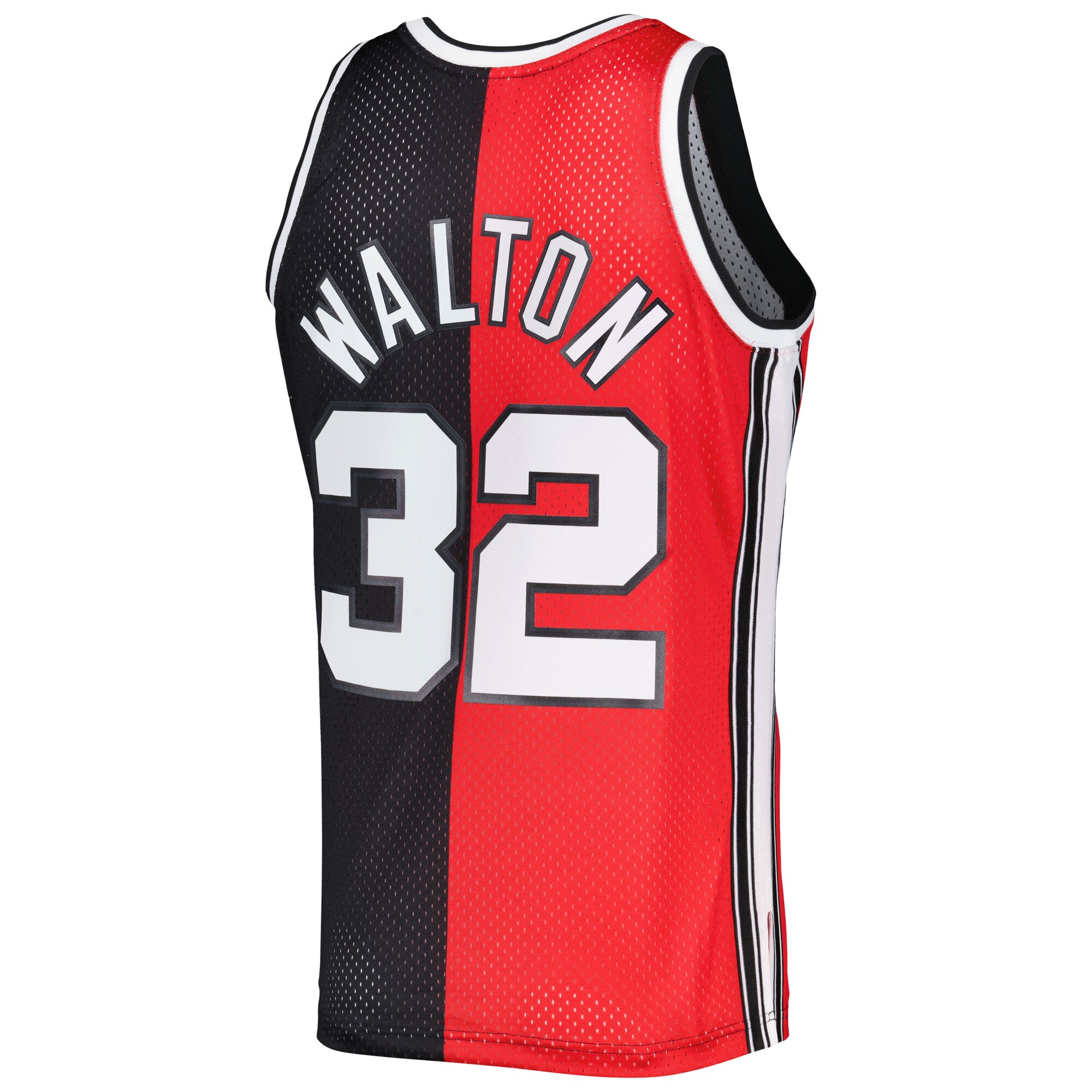 Men's Portland Trail Blazers Bill Walton Red/Black Hardwood Classics 1976/77 Split Swingman Jersey