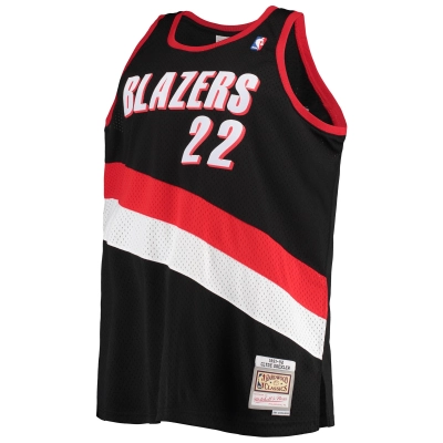 Men's Portland Trail Blazers Clyde Drexler Black 1991/92 Big & Tall Hardwood Classics Swingman Jersey 02