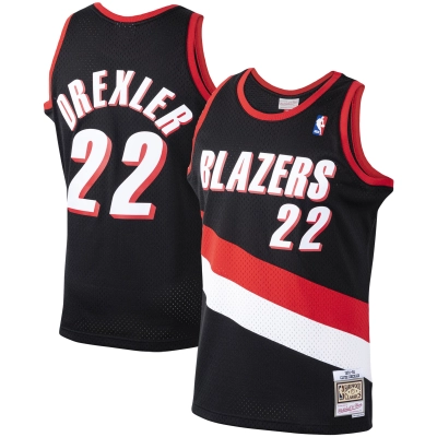 Men's Portland Trail Blazers Clyde Drexler Black 1991/92 Hardwood Classics Swingman Jersey 01