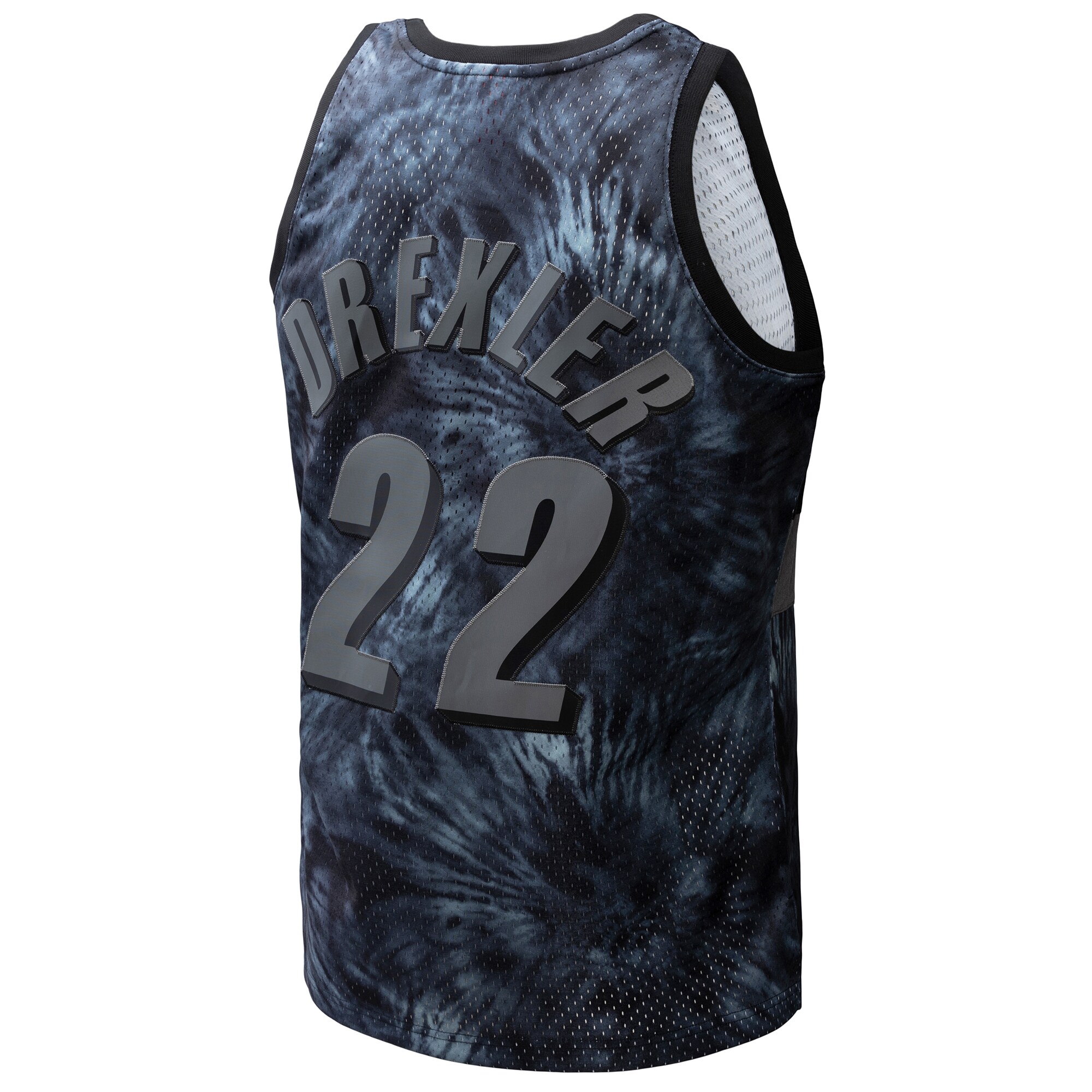Men's Portland Trail Blazers Clyde Drexler Black Hardwood Classics 1991/92 Tie-Dye Swingman Jersey