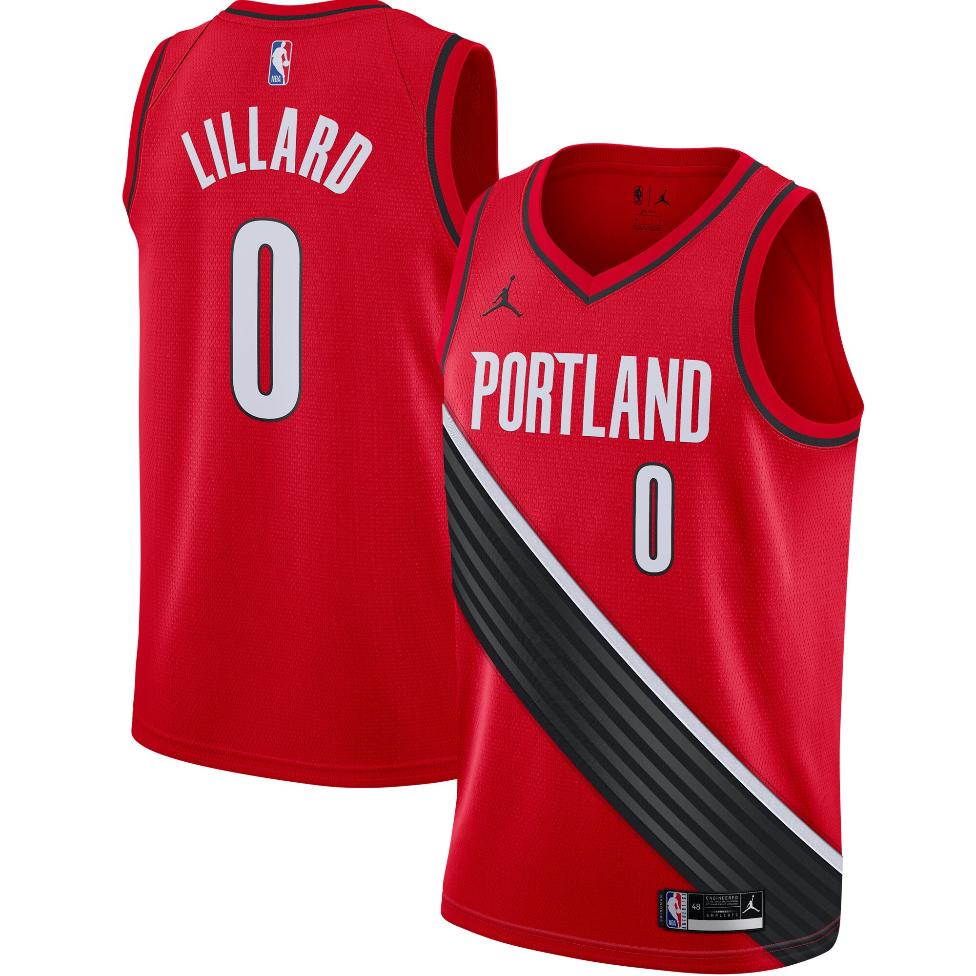Men's Portland Trail Blazers Damian Lillard Red 2020/21 Swingman Jersey - Statement Edition