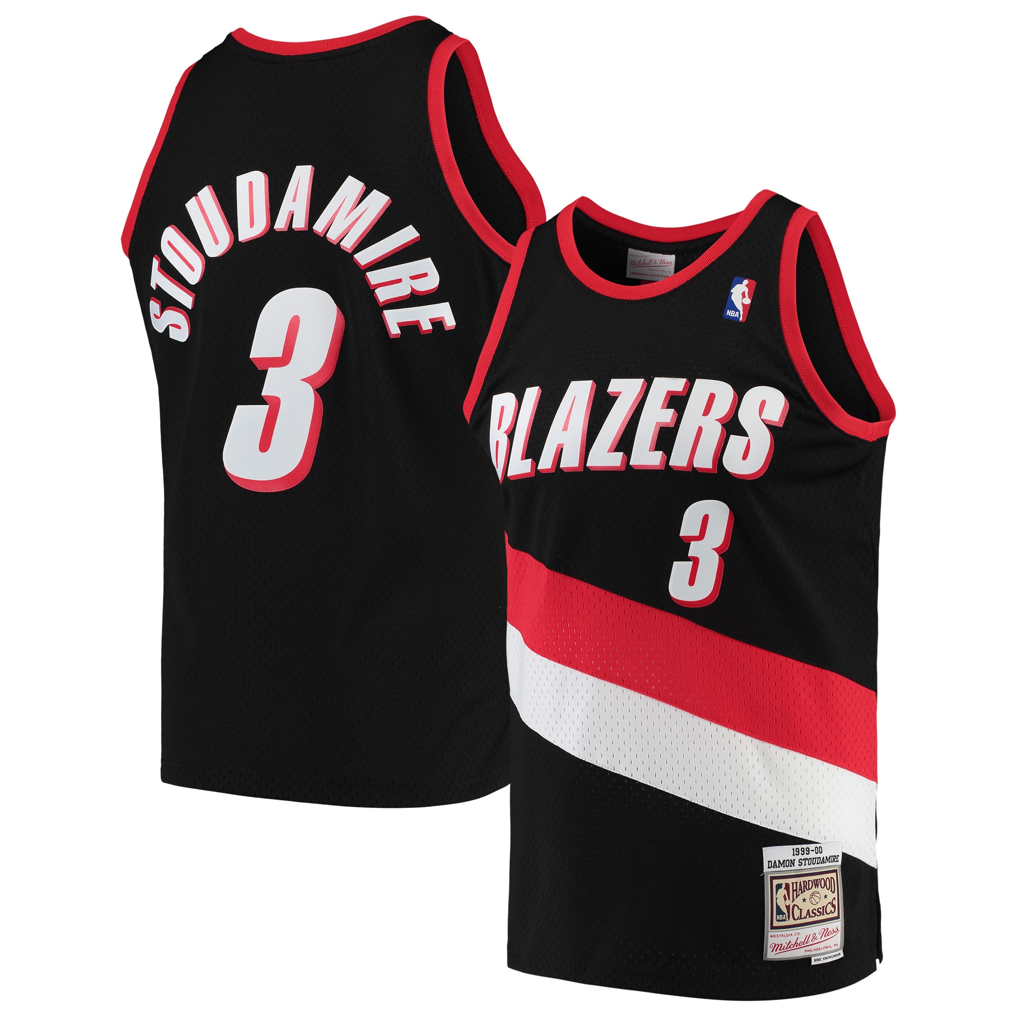 Men's Portland Trail Blazers Damon Stoudamire Black 1999/00 Hardwood Classics Swingman Jersey