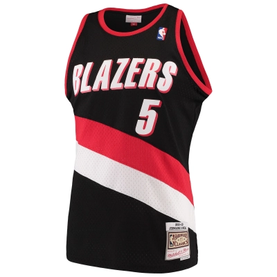 Men's Portland Trail Blazers Jermaine O'Neal Black 1999/00 Hardwood Classics Swingman Jersey 02