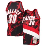 Men's Portland Trail Blazers Rasheed Wallace Black 1999/00 Hardwood Classics Marble Swingman Jersey