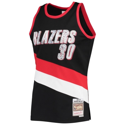 Men's Portland Trail Blazers Rasheed Wallace Black 1999/00 Hardwood Classics NBA 75th Anniversary Diamond Swingman Jersey 02