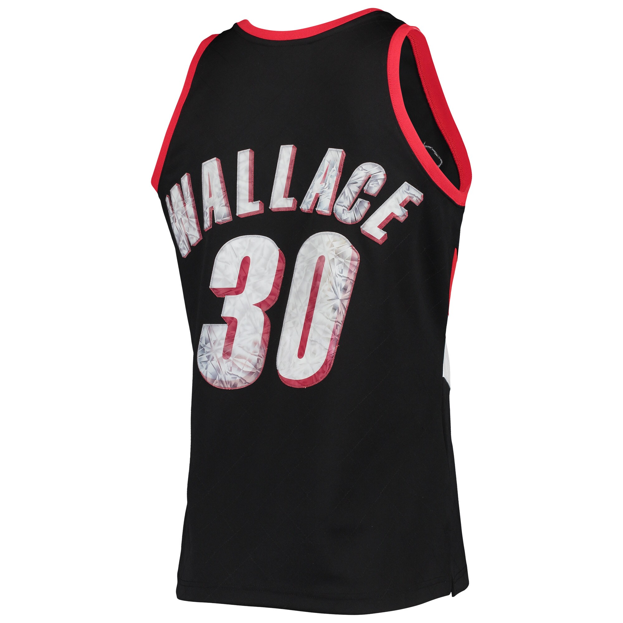 Men's Portland Trail Blazers Rasheed Wallace Black 1999/00 Hardwood Classics NBA 75th Anniversary Diamond Swingman Jersey