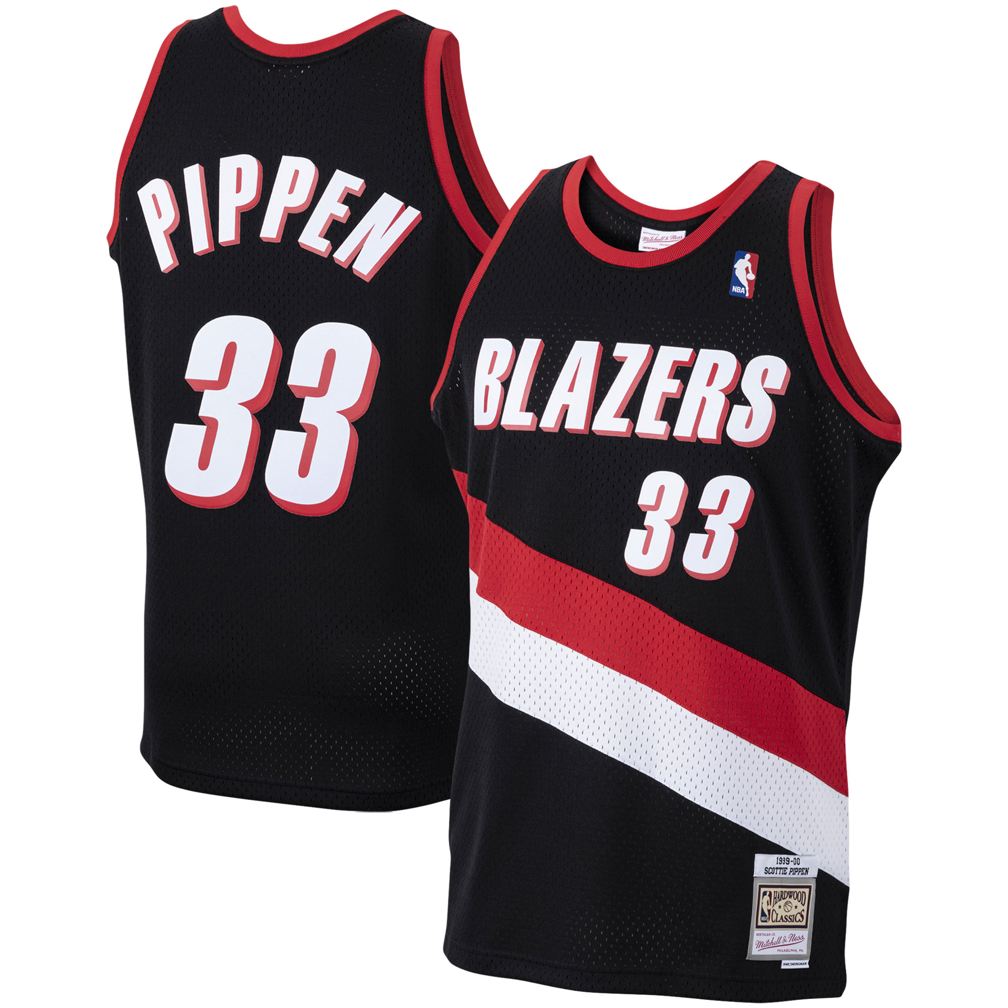 Men's Portland Trail Blazers Scottie Pippen Black 1999/00 Hardwood Classics Swingman Jersey