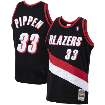 Men's Portland Trail Blazers Scottie Pippen Black 1999/00 Hardwood Classics Swingman Jersey 01