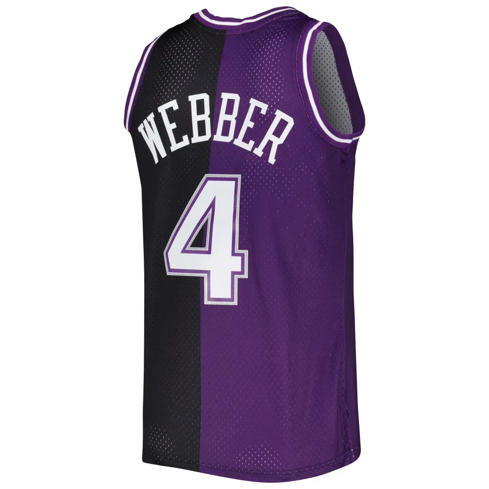 Men's Sacramento Kings Chris Webber Purple/Black Hardwood Classics 2000/01 Split Swingman Jersey