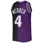 Men's Sacramento Kings Chris Webber Purple/Black Hardwood Classics 2000/01 Split Swingman Jersey