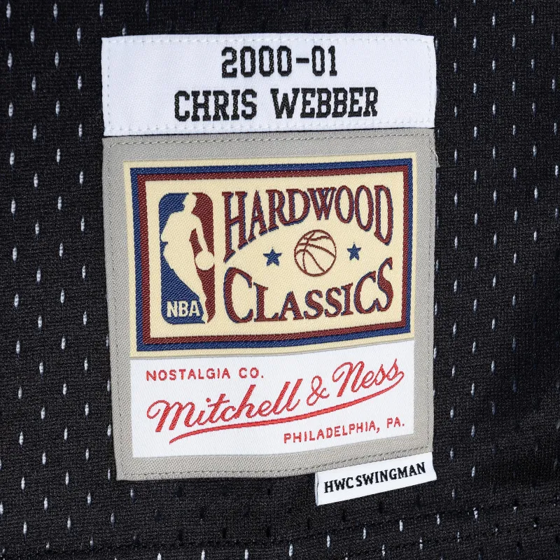 Men's Sacramento Kings Chris Webber Purple/Black Hardwood Classics 2000/01 Split Swingman Jersey