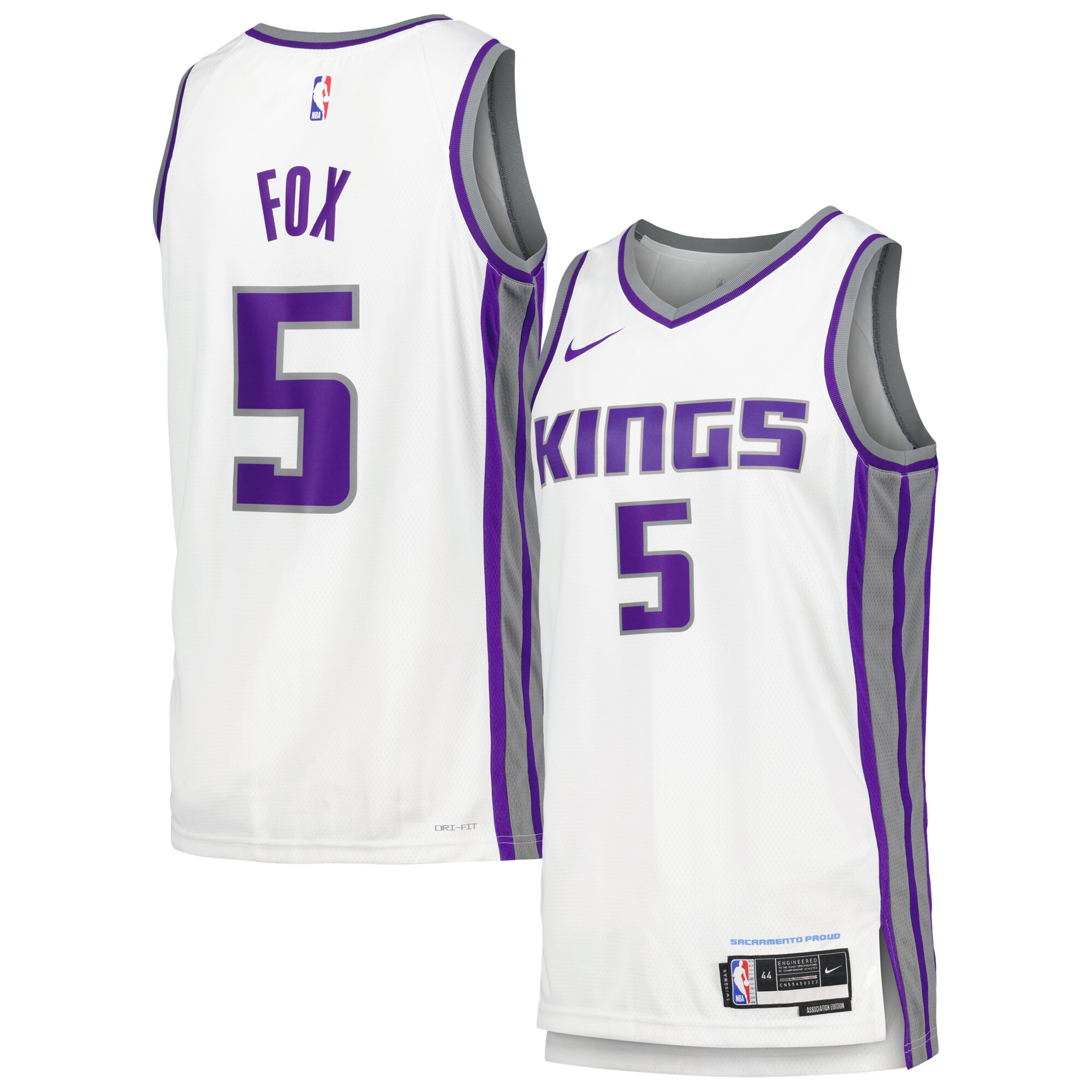 Men's Sacramento Kings De'Aaron Fox White Swingman Jersey - Association Edition
