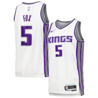 Men's Sacramento Kings De'Aaron Fox White Swingman Jersey - Association Edition 01