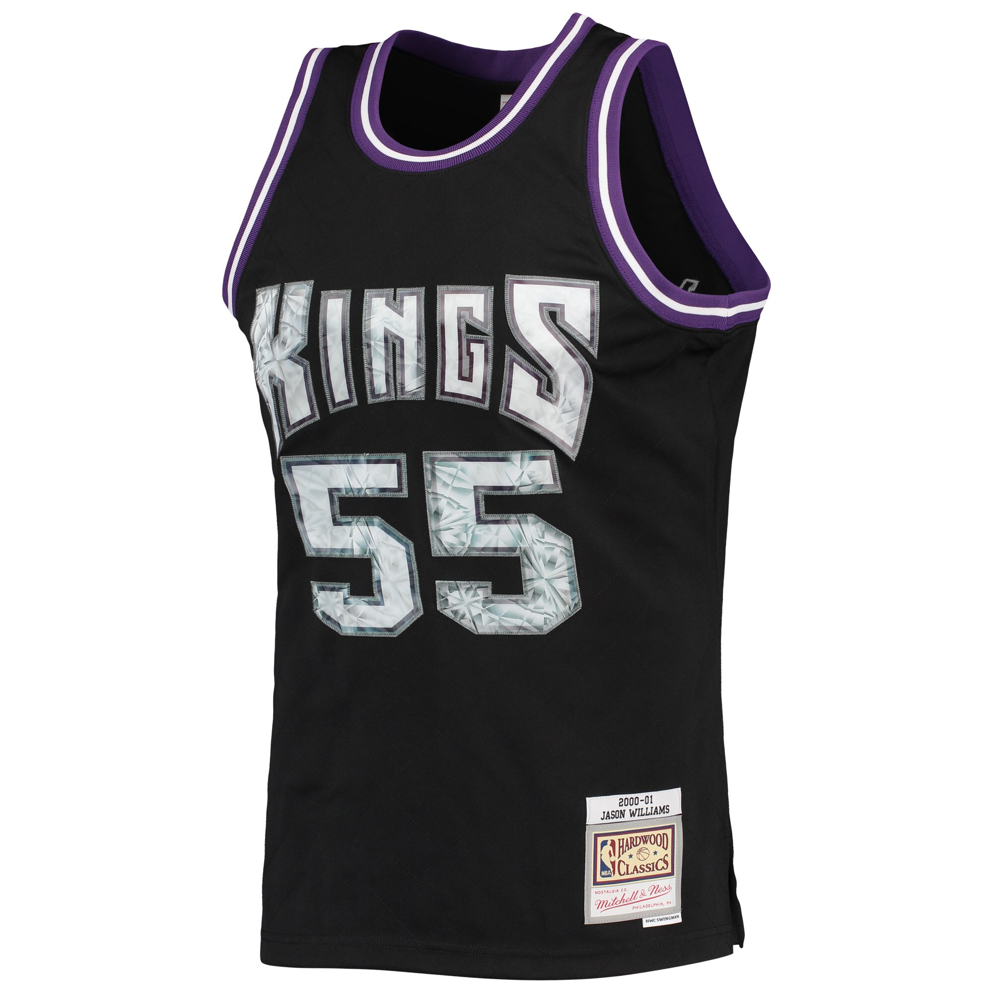 Men's Sacramento Kings Jason Williams Black 2000/01 Hardwood Classics NBA 75th Anniversary Diamond Swingman Jersey