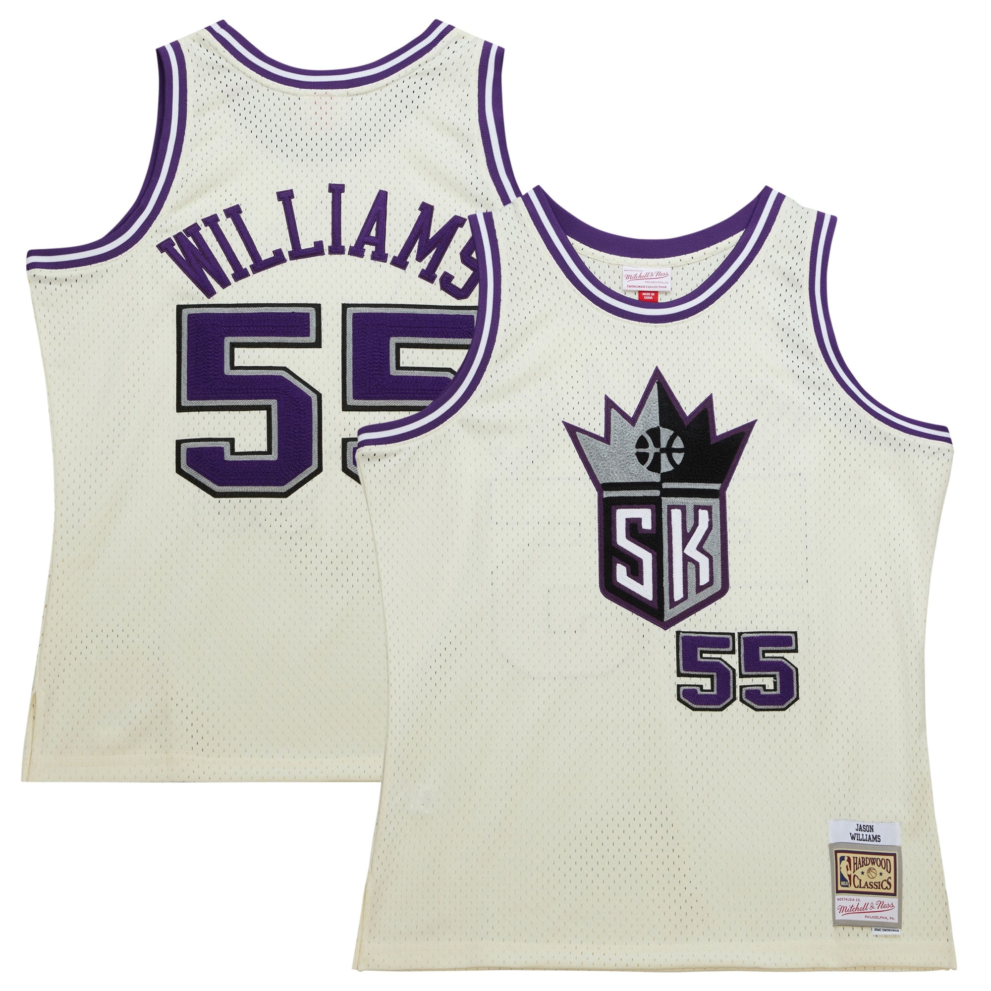 Men's Sacramento Kings Jason Williams Cream Chainstitch Swingman Jersey