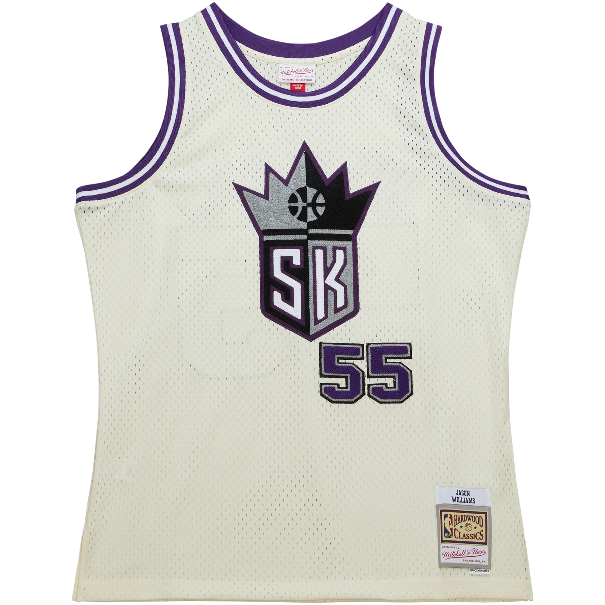 Men's Sacramento Kings Jason Williams Cream Chainstitch Swingman Jersey