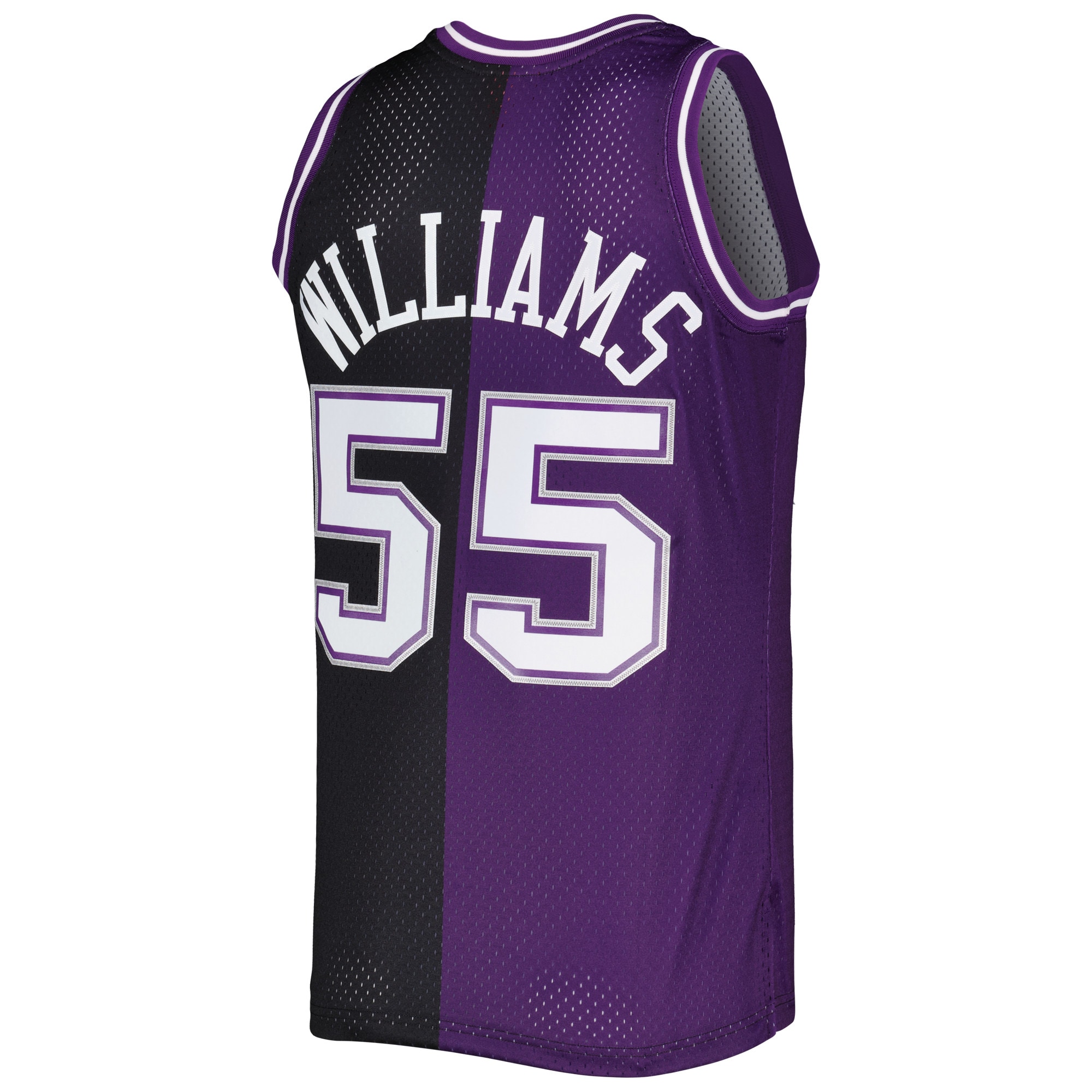 Men's Sacramento Kings Jason Williams Purple/Black Hardwood Classics 2000/01 Split Swingman Jersey