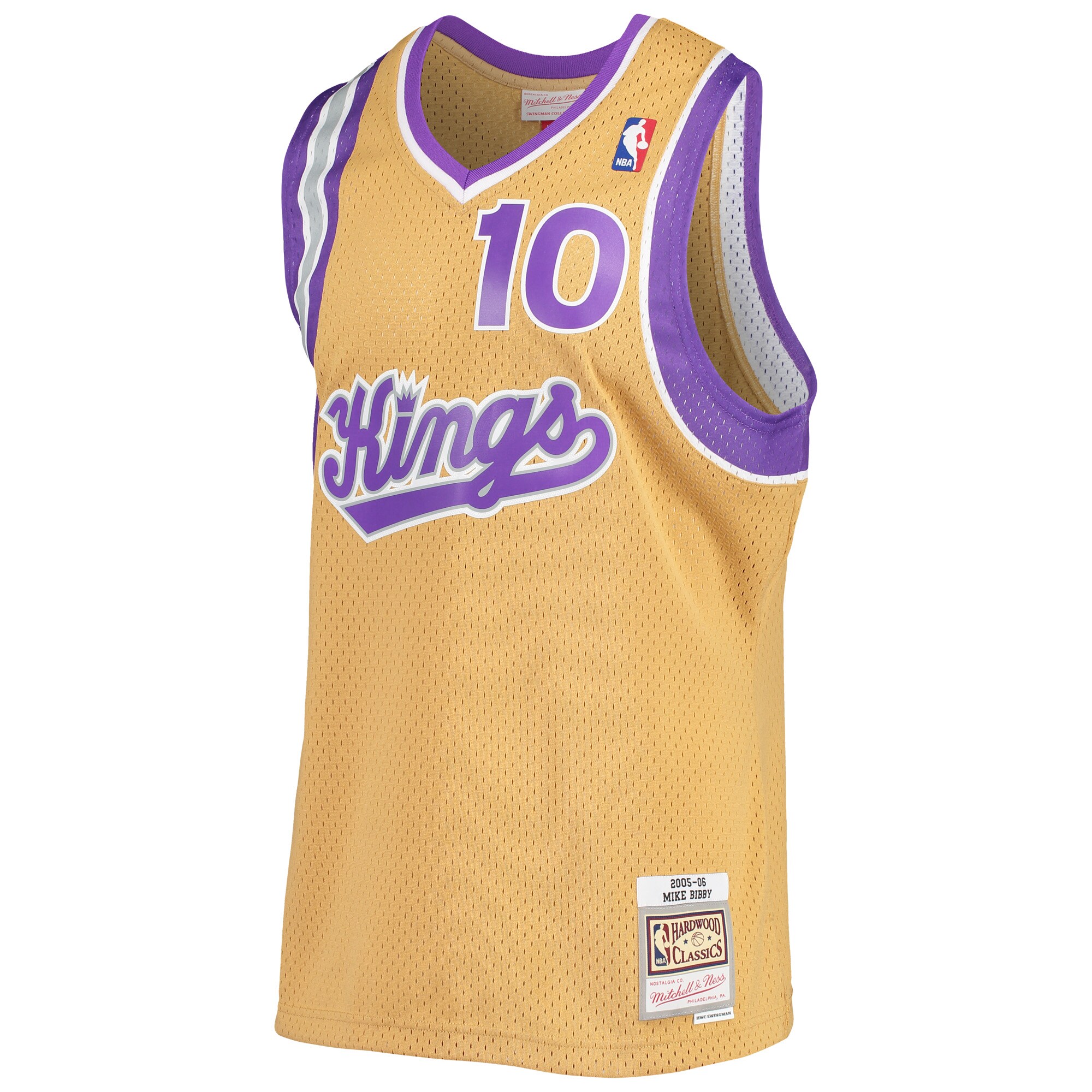 Men's Sacramento Kings Mike Bibby Gold 2005/06 Hardwood Classics Swingman Jersey