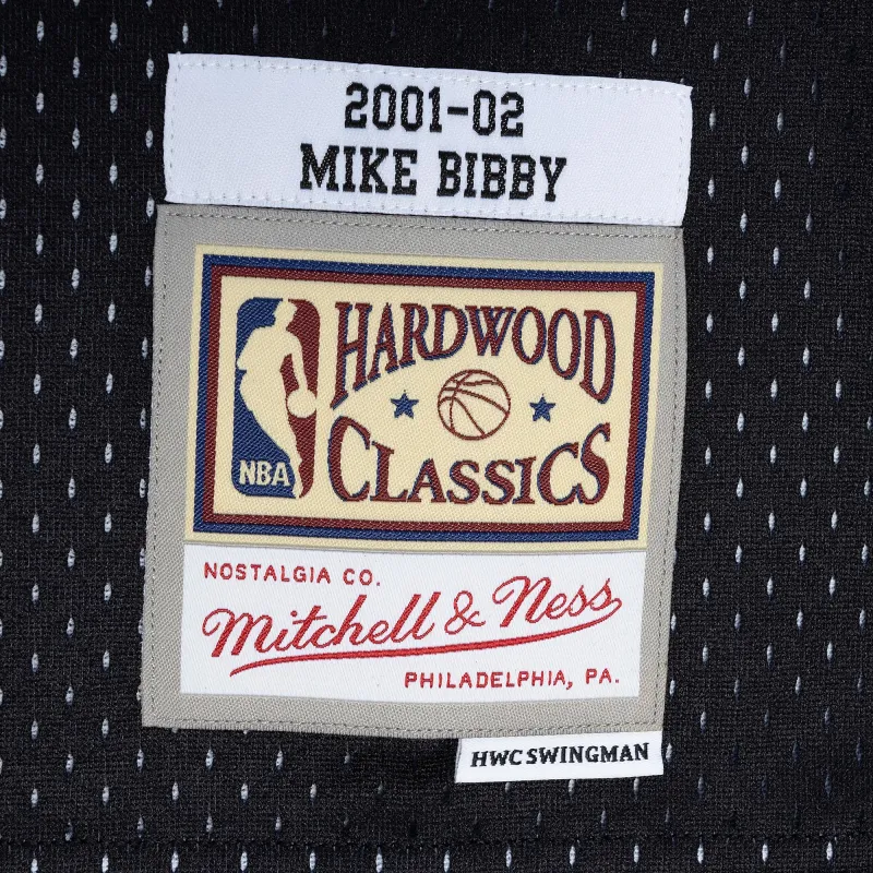 Men's Sacramento Kings Mike Bibby Purple/Black Hardwood Classics 2001/02 Split Swingman Jersey