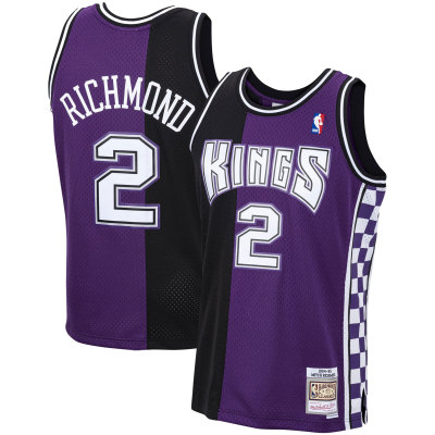 Men's Sacramento Kings Mitch Richmond Purple 1994/95 Hardwood Classics Swingman Jersey 01