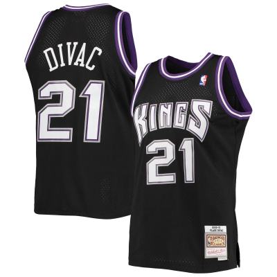Men's Sacramento Kings Vlade Divac Black 2000/01 Hardwood Classics Swingman Jersey 01