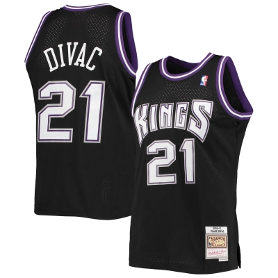 Men's Sacramento Kings Vlade Divac Black 2000/01 Hardwood Classics Swingman Jersey 01