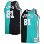 Men's San Antonio Spurs Black/Teal Big & Tall Hardwood Classics 1998/99 Split Swingman Jersey