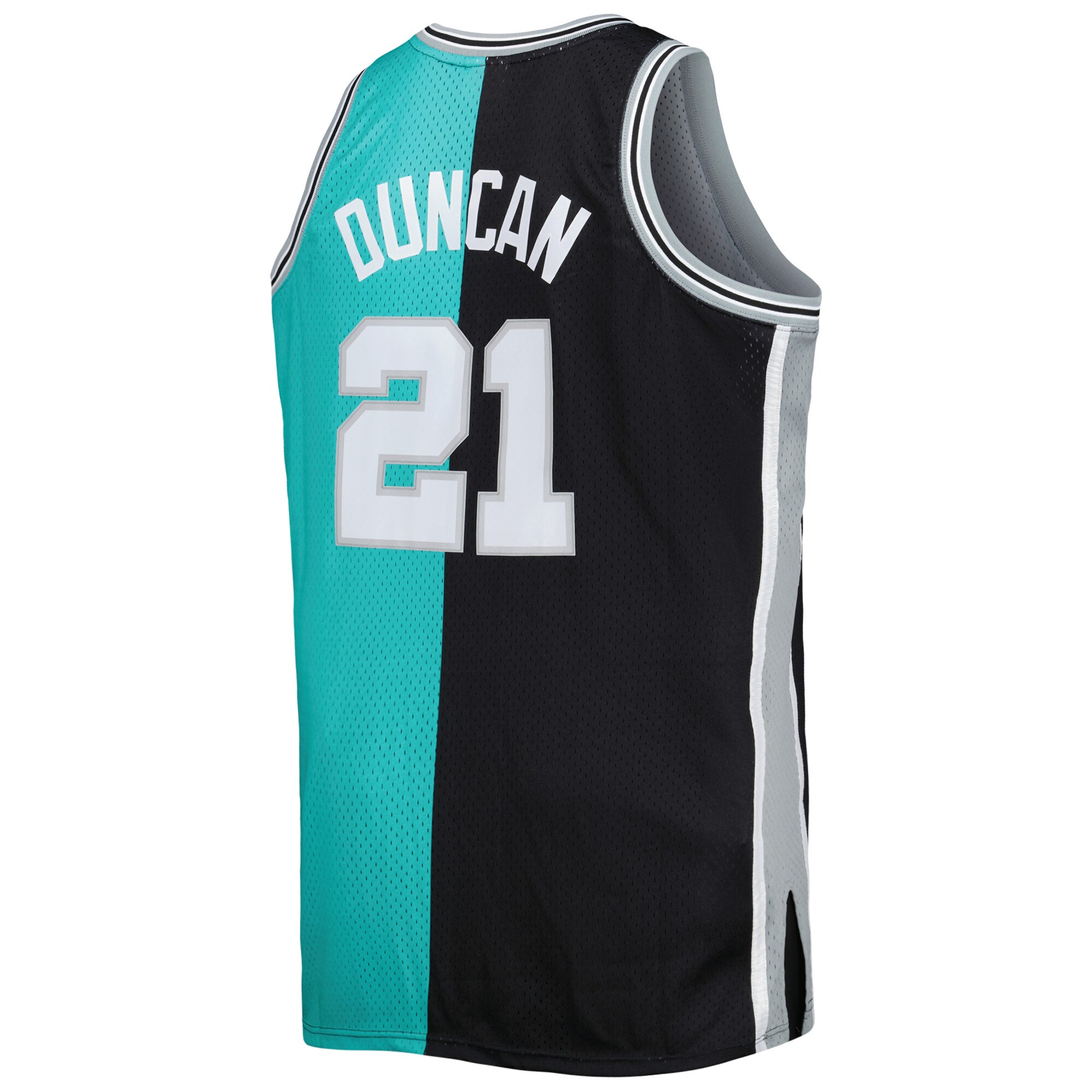 Men's San Antonio Spurs Black/Teal Big & Tall Hardwood Classics 1998/99 Split Swingman Jersey