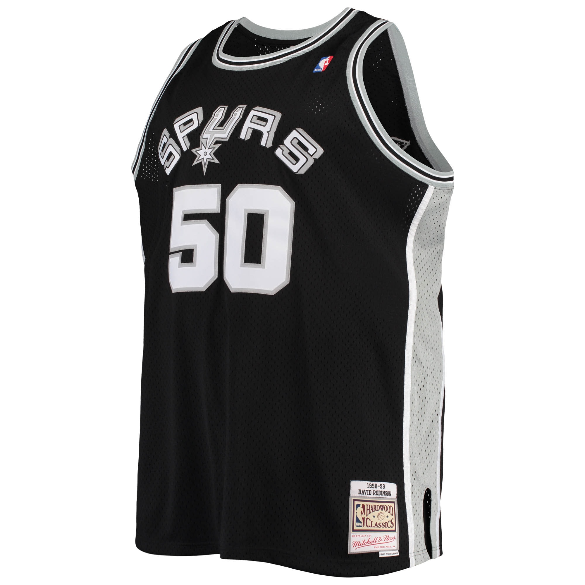 Men's San Antonio Spurs David Robinson Black 1998/99 Big & Tall Hardwood Classics Swingman Jersey