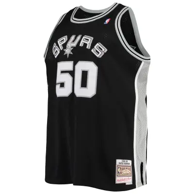 Men's San Antonio Spurs David Robinson Black 1998/99 Big & Tall Hardwood Classics Swingman Jersey 02