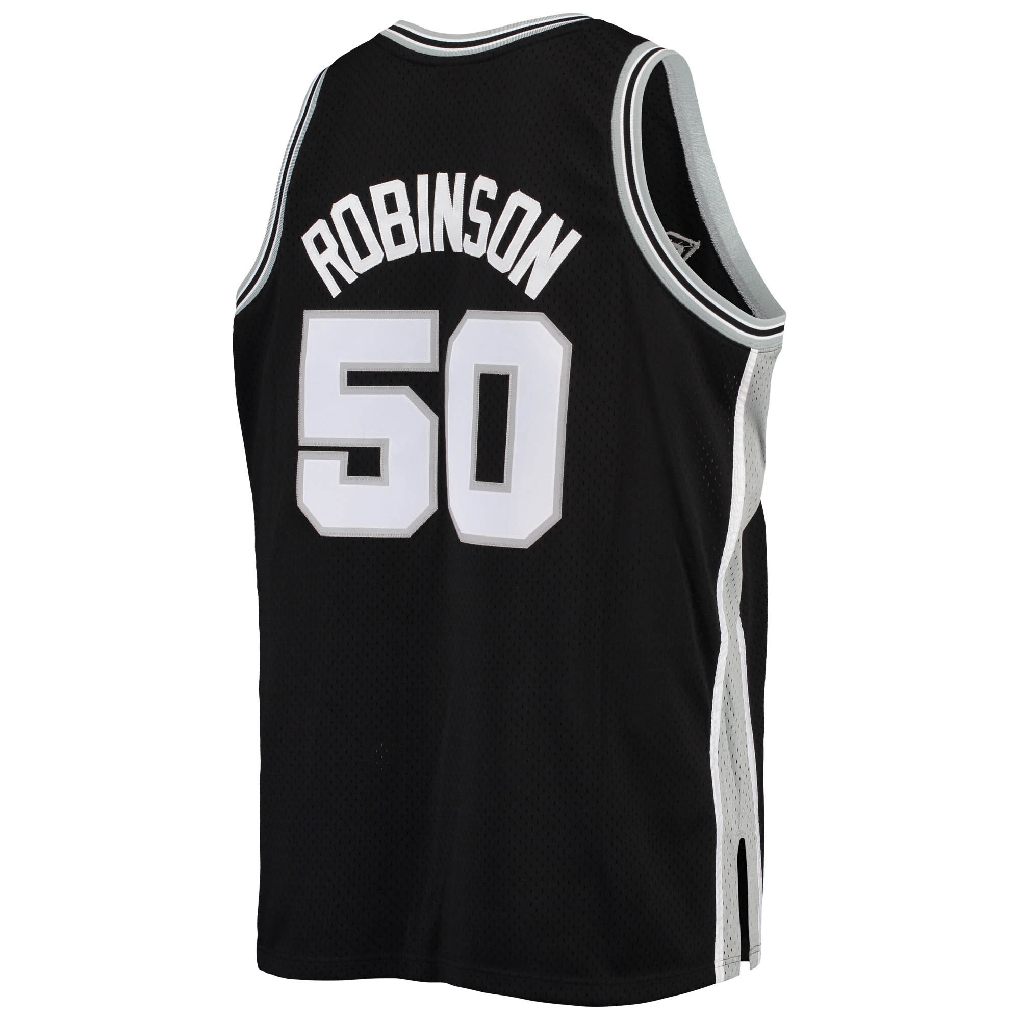 Men's San Antonio Spurs David Robinson Black 1998/99 Big & Tall Hardwood Classics Swingman Jersey