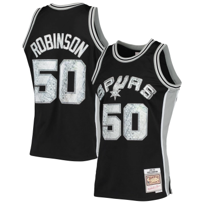 Men's San Antonio Spurs David Robinson Black 1998/99 Hardwood Classics NBA 75th Anniversary Diamond Swingman Jersey 01