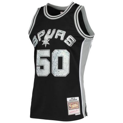Men's San Antonio Spurs David Robinson Black 1998/99 Hardwood Classics NBA 75th Anniversary Diamond Swingman Jersey 02
