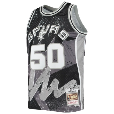 Men's San Antonio Spurs David Robinson Black Hardwood Classics 1998/99 Hyper Hoops Swingman Jersey 02