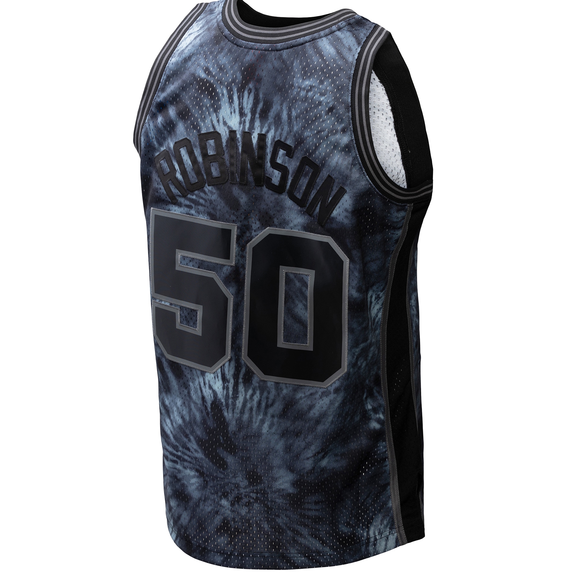 Men's San Antonio Spurs David Robinson Black Hardwood Classics 1998/99 Tie-Dye Swingman Jersey