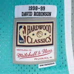 Men's San Antonio Spurs David Robinson Black/Teal Hardwood Classics 1998/99 Split Swingman Jersey