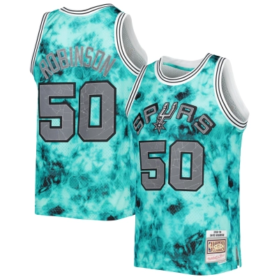 Men's San Antonio Spurs David Robinson Teal 1998/99 Galaxy Swingman Jersey 01