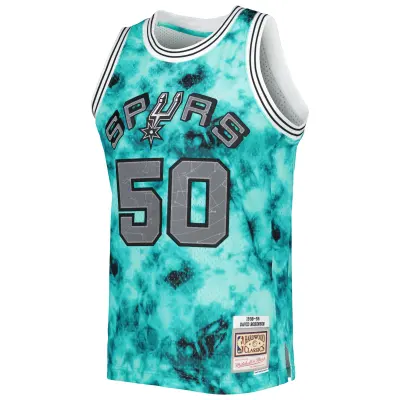 Men's San Antonio Spurs David Robinson Teal 1998/99 Galaxy Swingman Jersey 02