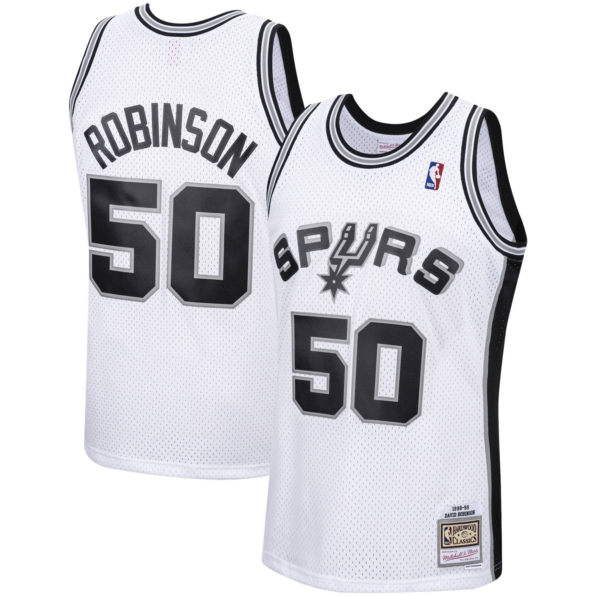 Men's San Antonio Spurs David Robinson White 1998/99 Hardwood Classics Swingman Jersey