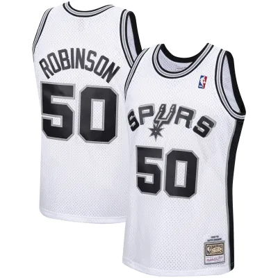 Men's San Antonio Spurs David Robinson White 1998/99 Hardwood Classics Swingman Jersey 01