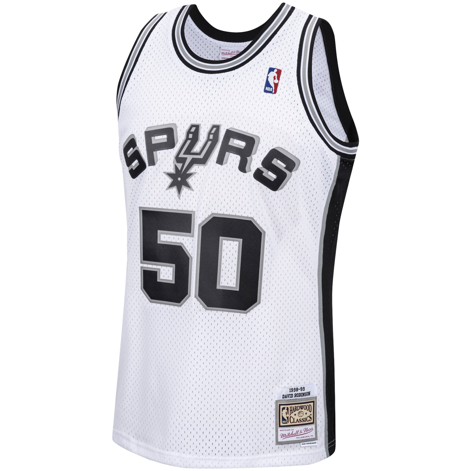 Men's San Antonio Spurs David Robinson White 1998/99 Hardwood Classics Swingman Jersey
