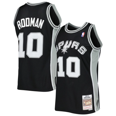 Men's San Antonio Spurs Dennis Rodman Black 2001/02 Hardwood Classics Swingman Jersey 01