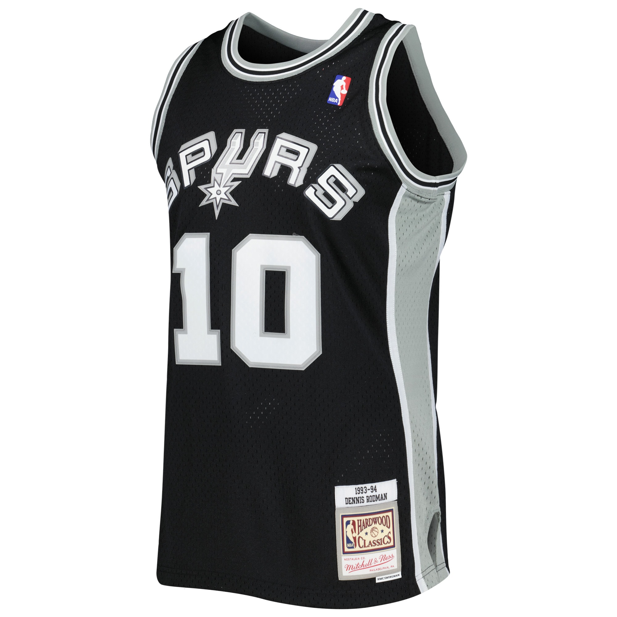 Men's San Antonio Spurs Dennis Rodman Black 2001/02 Hardwood Classics Swingman Jersey