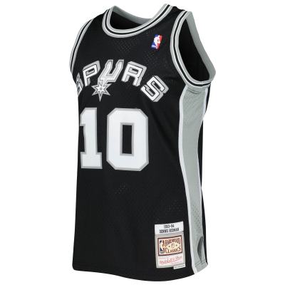 Men's San Antonio Spurs Dennis Rodman Black 2001/02 Hardwood Classics Swingman Jersey 02